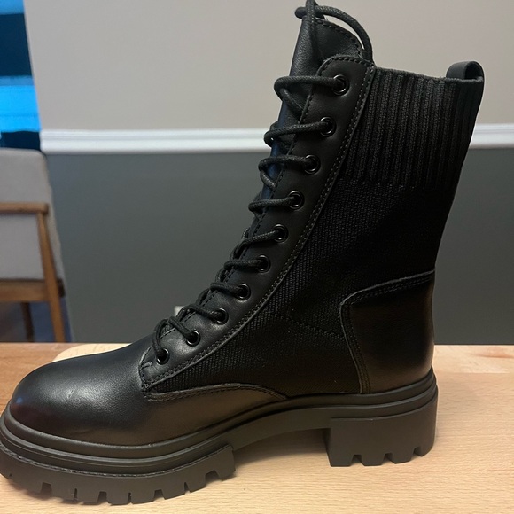 Aldo Black Combat Boots Size 8 - Picture 2 of 7